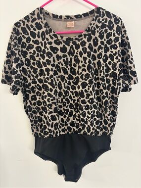 Smash + Tess Leopard Bodysuit Top
